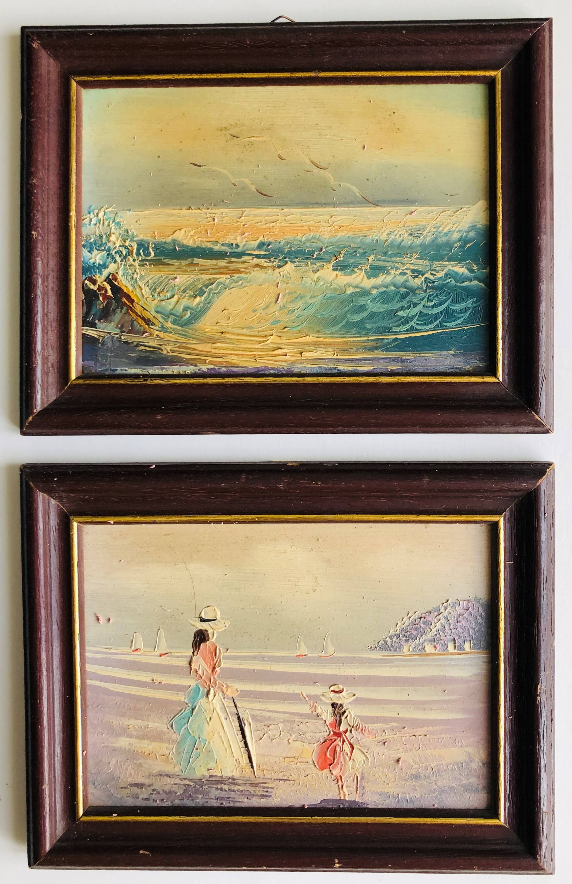 Paintings: Oils on panel - seaside landscapes