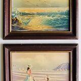 Paintings: Oils on panel - seaside landscapes