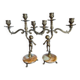 Pair of vintage cherub candlesticks