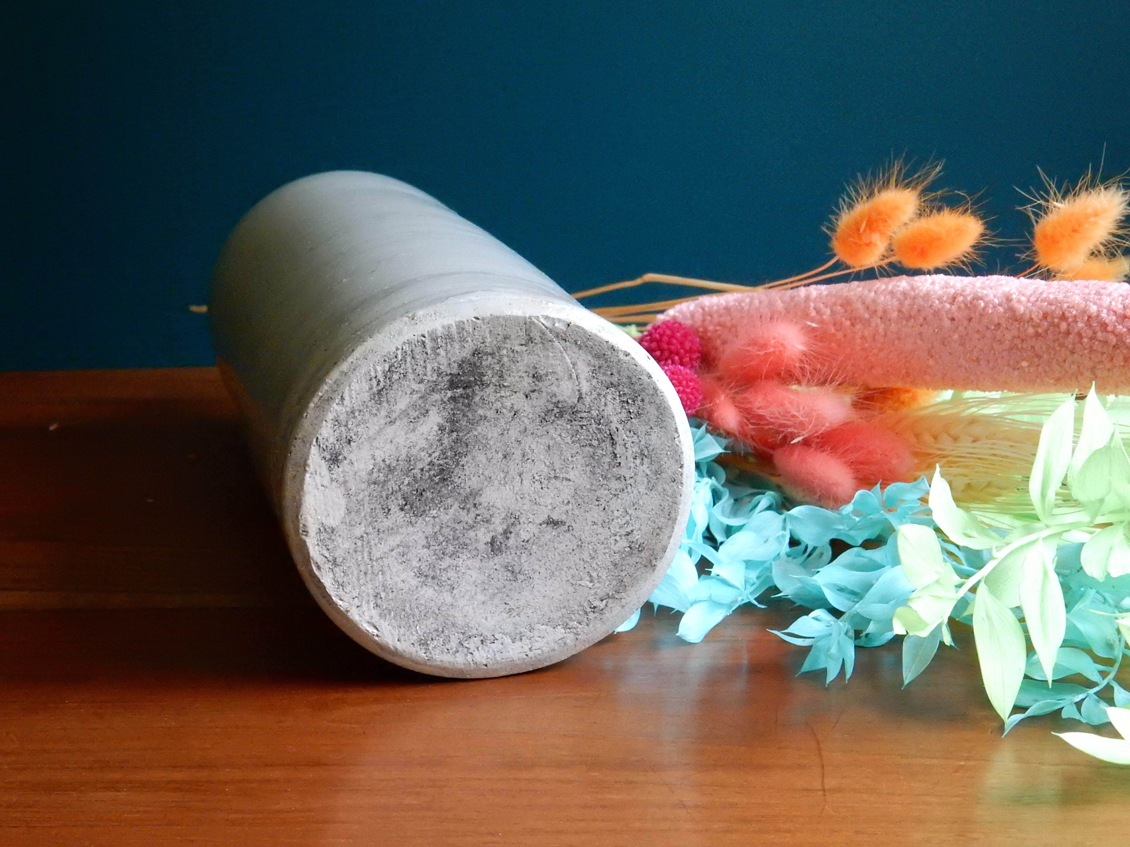 Enamelled white stoneware bottle