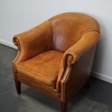 Fauteuil club vintage en cuir couleur cognac Pays-Bas