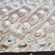 Pair of bubble wall lights with pull, vintage, 70s
