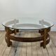 Round Scandinavian teak coffee table, 1970