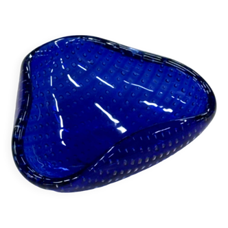 Murano Bullicante glass ashtray in blue