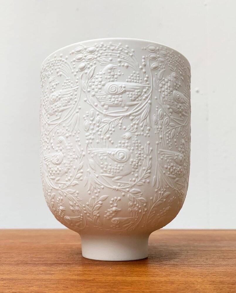 White porcelain candlestick from mid-century by Bjørn Wiinblad for Rosenthal.