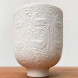 White porcelain candlestick from mid-century by Bjørn Wiinblad for Rosenthal.