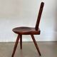 Antique wooden farmhouse tripod (side) chair, 1900s