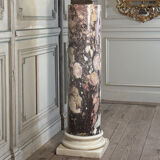 Column in purple and white breccia marble from Carrara, 19th century