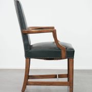 Old English cowhide and wooden Gainsborough side/desk chair