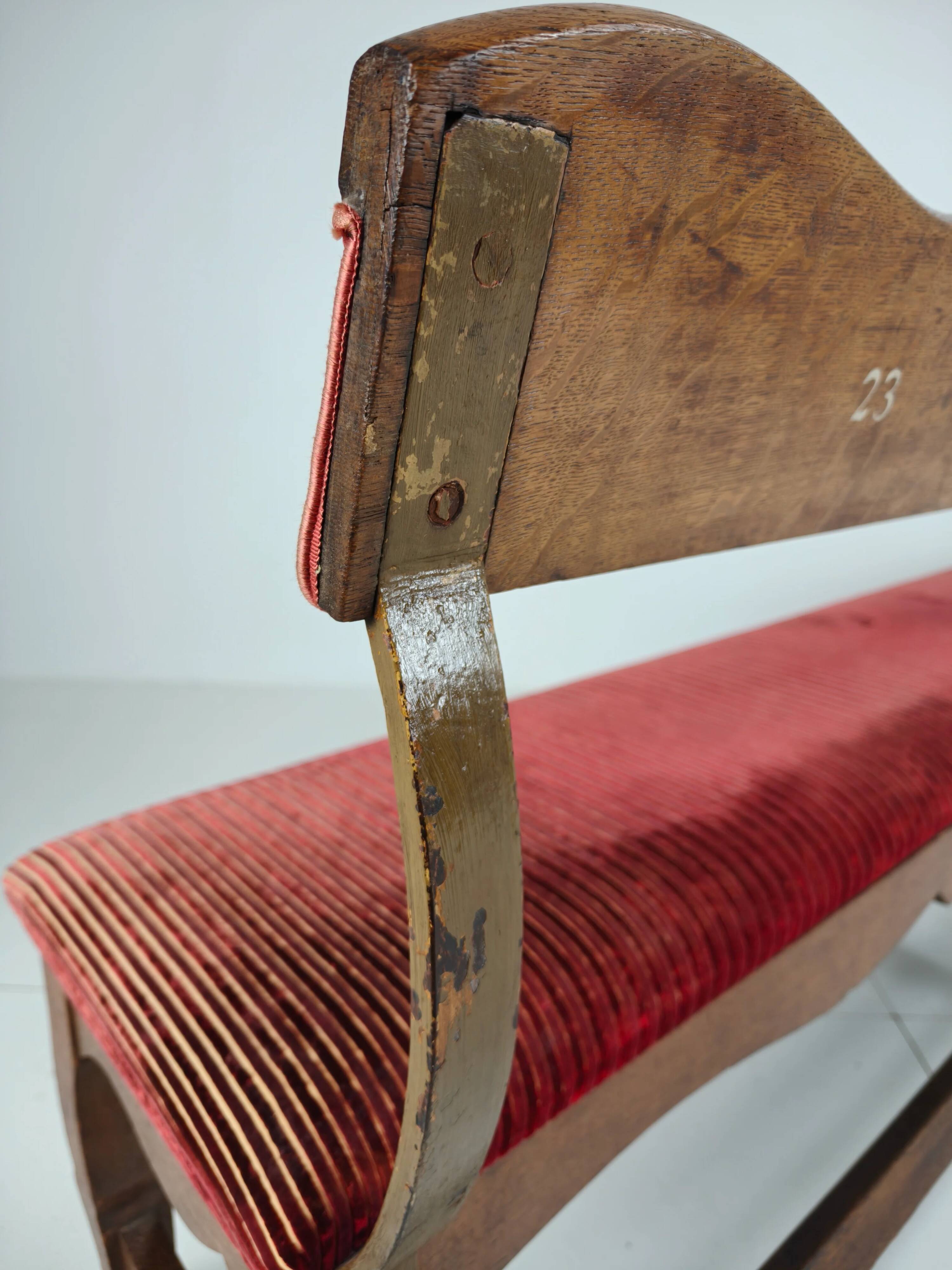 Unique early 20th century oak hall / dining bench