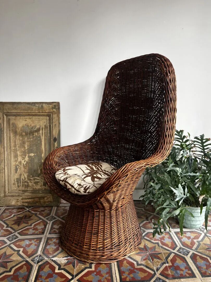 Chaise longue en osier