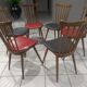 Suite de 6 chaises de Bistrot Baumann modèle Menuet années 1970