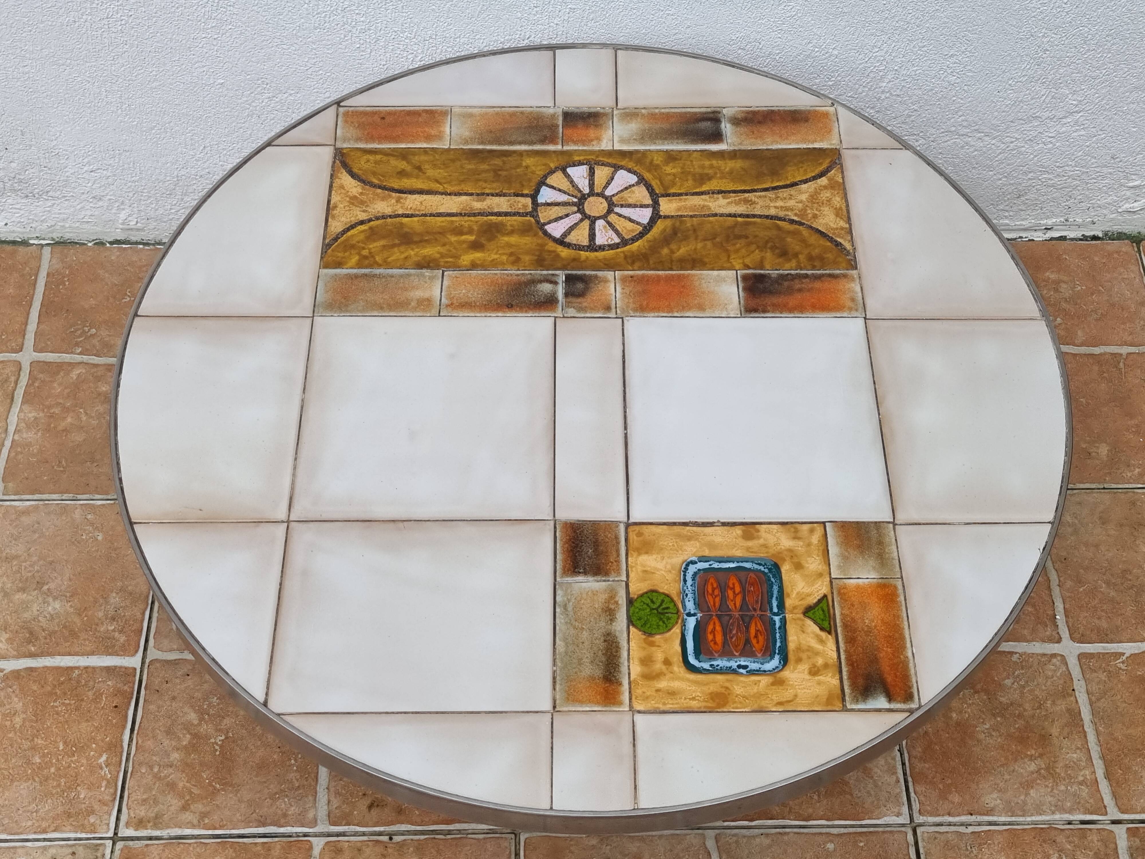 Jean Gregorieff Roche Bobois coffee table from the 70s, ceramic, 77 cm