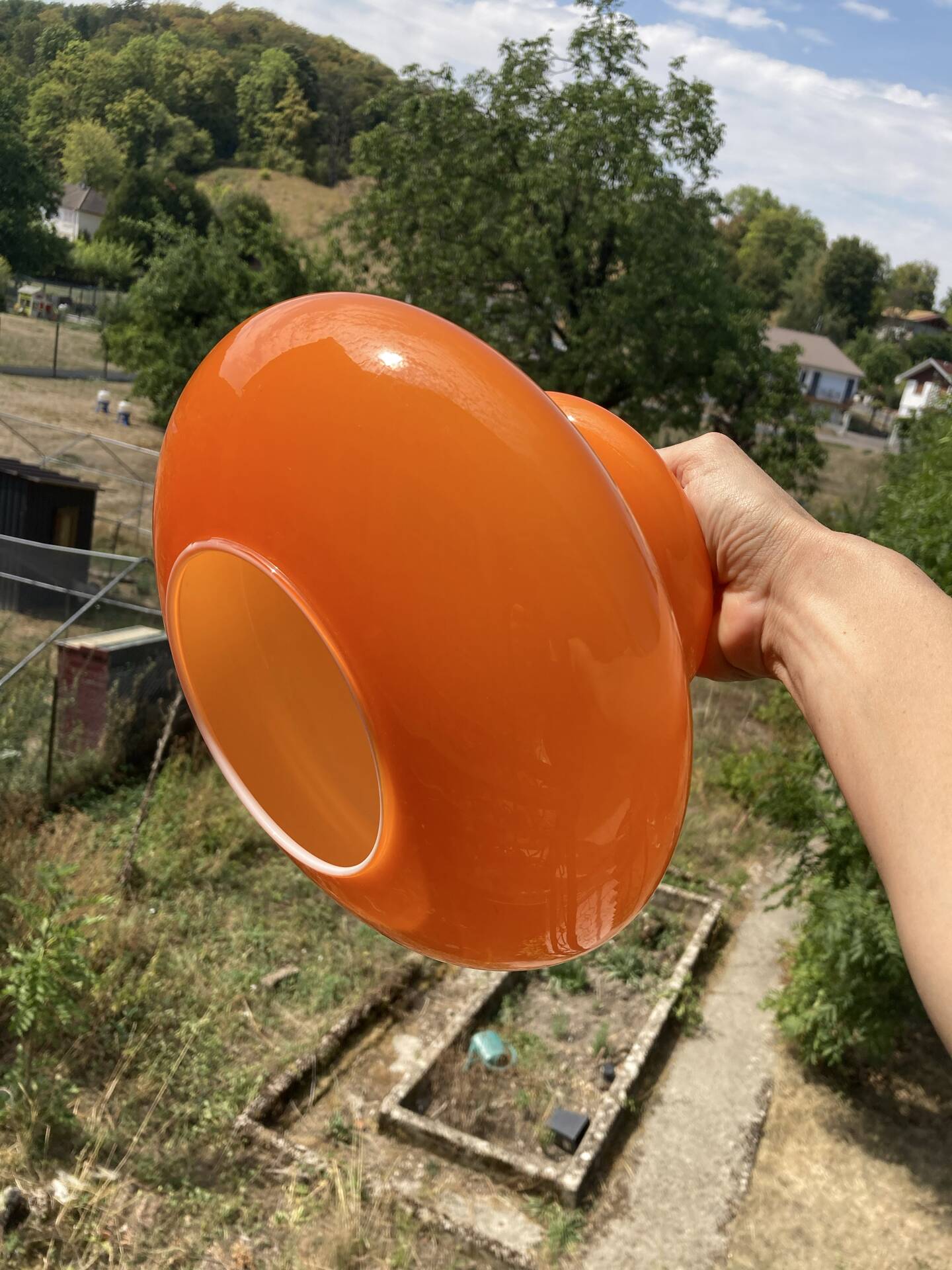 Opaline orange suspension Space Age