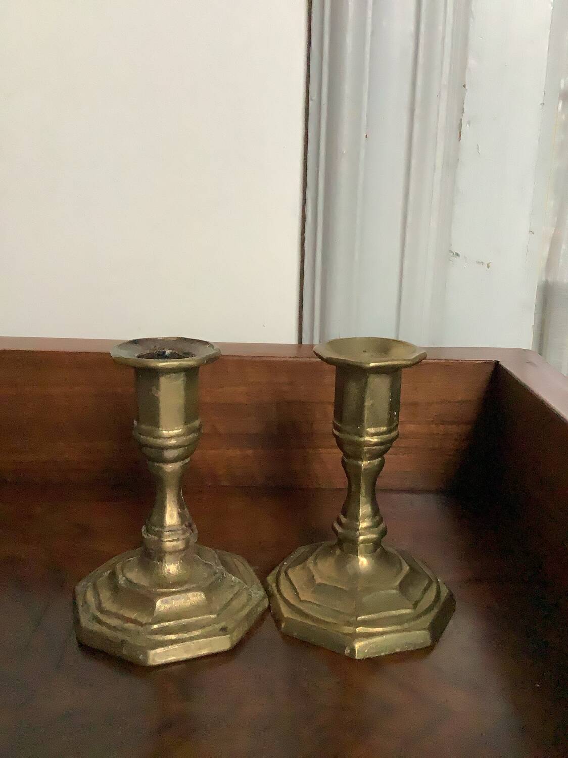 Pair of brass candlesticks