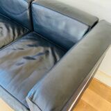 LC2, Le Corbusier for Cassina, Threeseater, Chrome and Leather