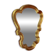 Baroque alcove mirror in gilded wood with Louis XV style moldings - 39.5 x 31.5 cm