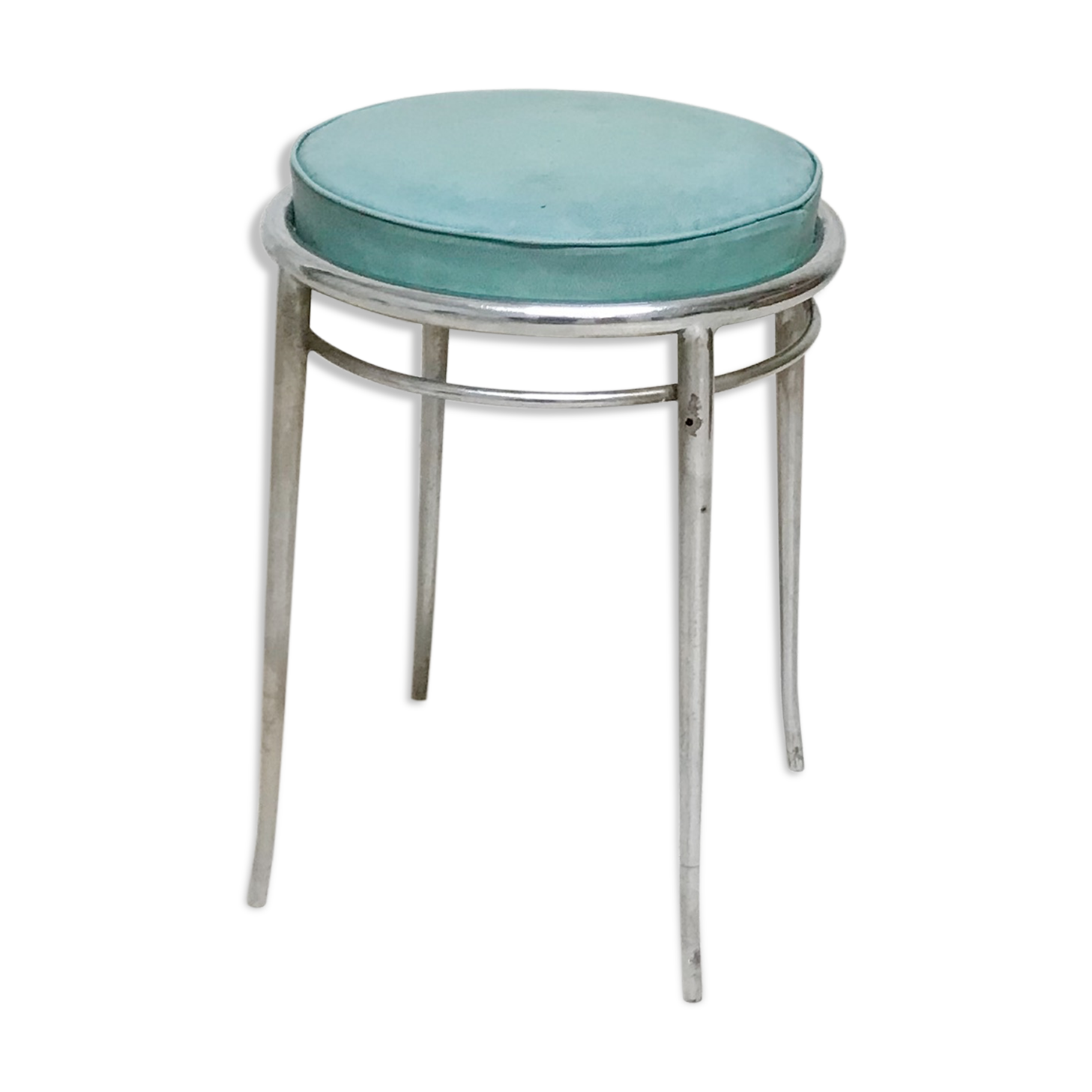 Bauhaus turquoise metal stool
