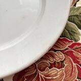 Round white ironstone dish from Creil and Montereau