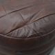 Pouf en cuir patchwork rond, Suisse, années 1970