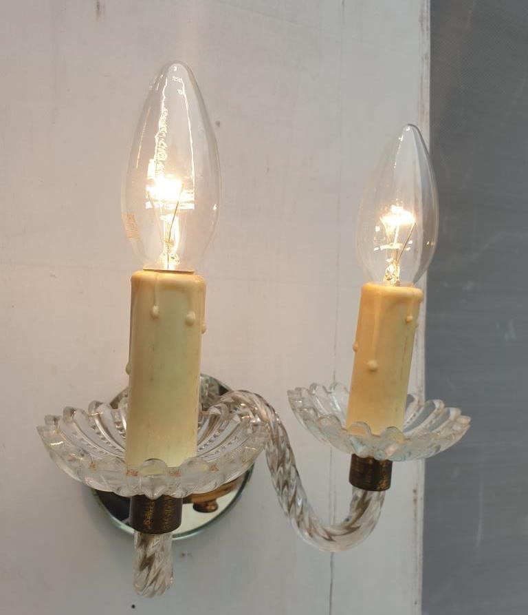 Applique 2 bras verre Murano vintage 1950