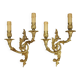 Large pair of wall sconces in Rocaille / Rococo / Baroque style - gilded bronze