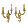 Large pair of wall sconces in Rocaille / Rococo / Baroque style - gilded bronze