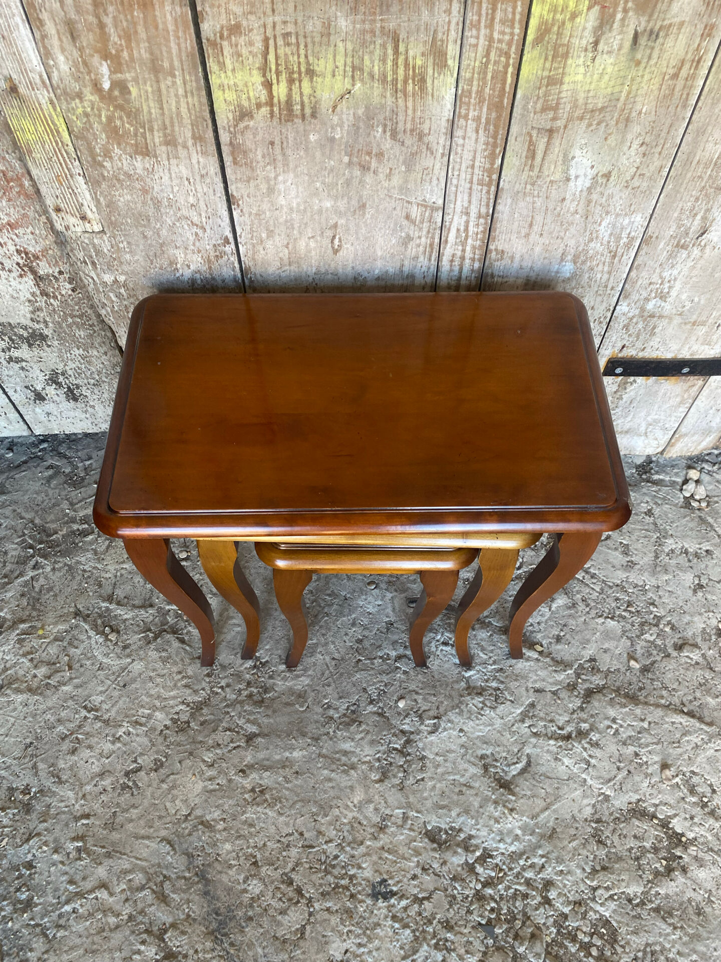 Set of 3 vintage louis xv style nesting tables