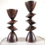 Pair of ebony candle holders design