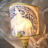 Clip-on lampshade, blue toile de Jouy