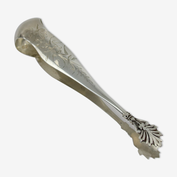 Acanthus-leaf sugar pinch in solid silver acanthus leaf