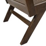 Art Deco oak armchair with webbing 1950s minimalist