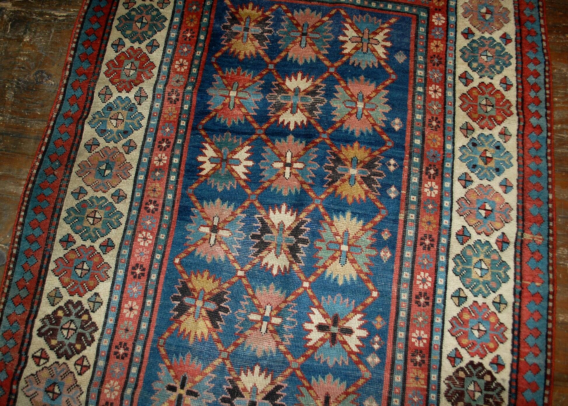 Handmade antique Caucasian Talish rug 131cm x 271cm 1880s - 1B514