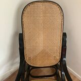 Rocking-chair en bois et cannage