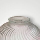 Antique sandblasted and pink glass ceiling lampshade - 1940s