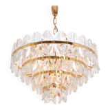 Chandelier Kalmar 'Corina', gilded brass and glass, Austria, 1970.