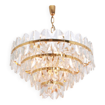 Chandelier Kalmar 'Corina', gilded brass and glass, Austria, 1970.