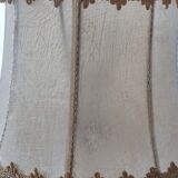 Brass lamp with vintage mother-of-pearl lampshade