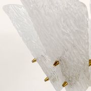 J. T. Kalmar Mid-Century Brass Suspension, Textured White Glass, 1950s