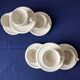 Cups and saucers Sarreguemines. Glazed stoneware. Hand-painted decoration.