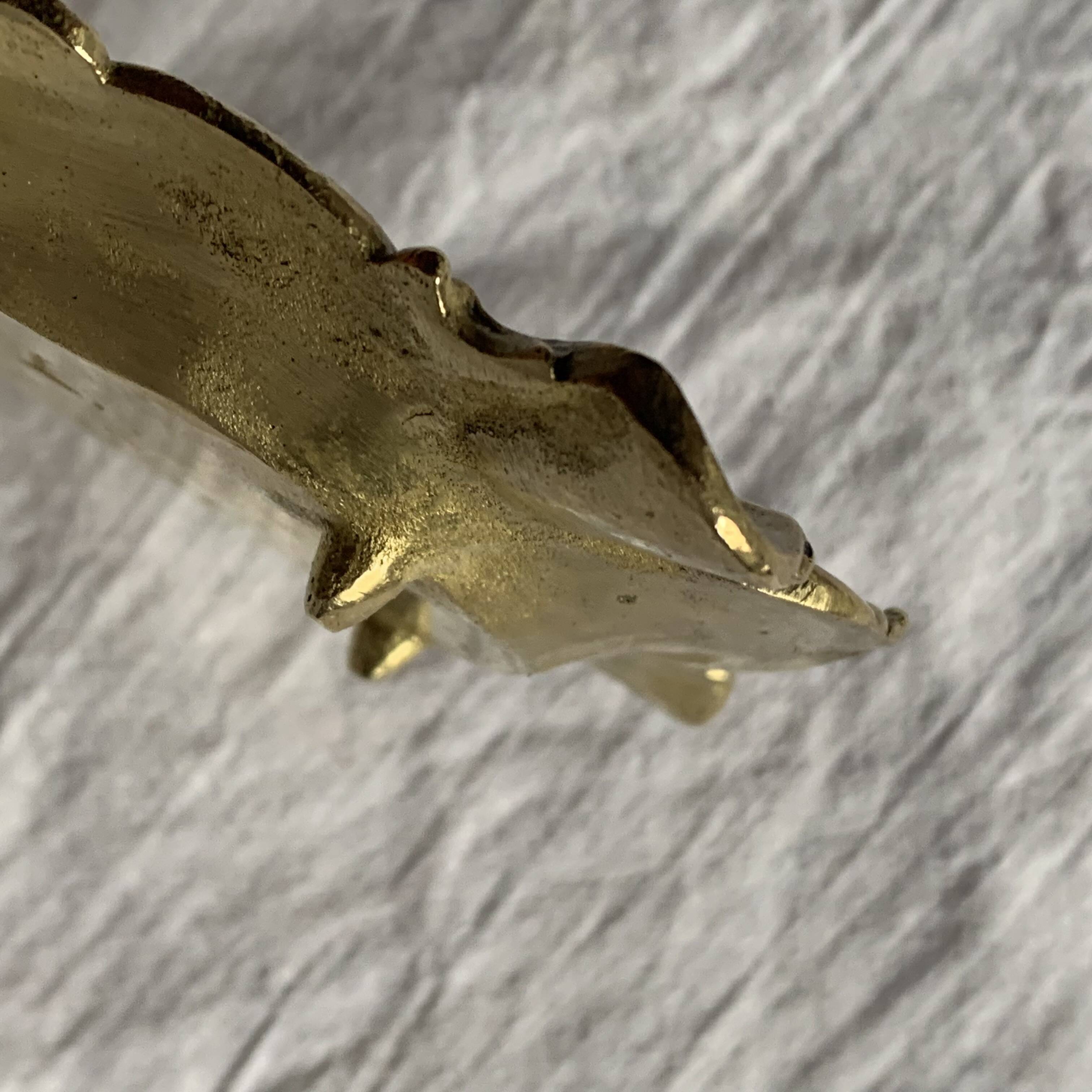 Neo-Baroque brass ashtray stamped DL number 6 registered