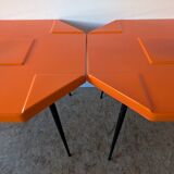 Orange fiberglass table from the 70s space age