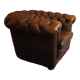 Chesterfield club armchair in patinated chestnut coloured leather