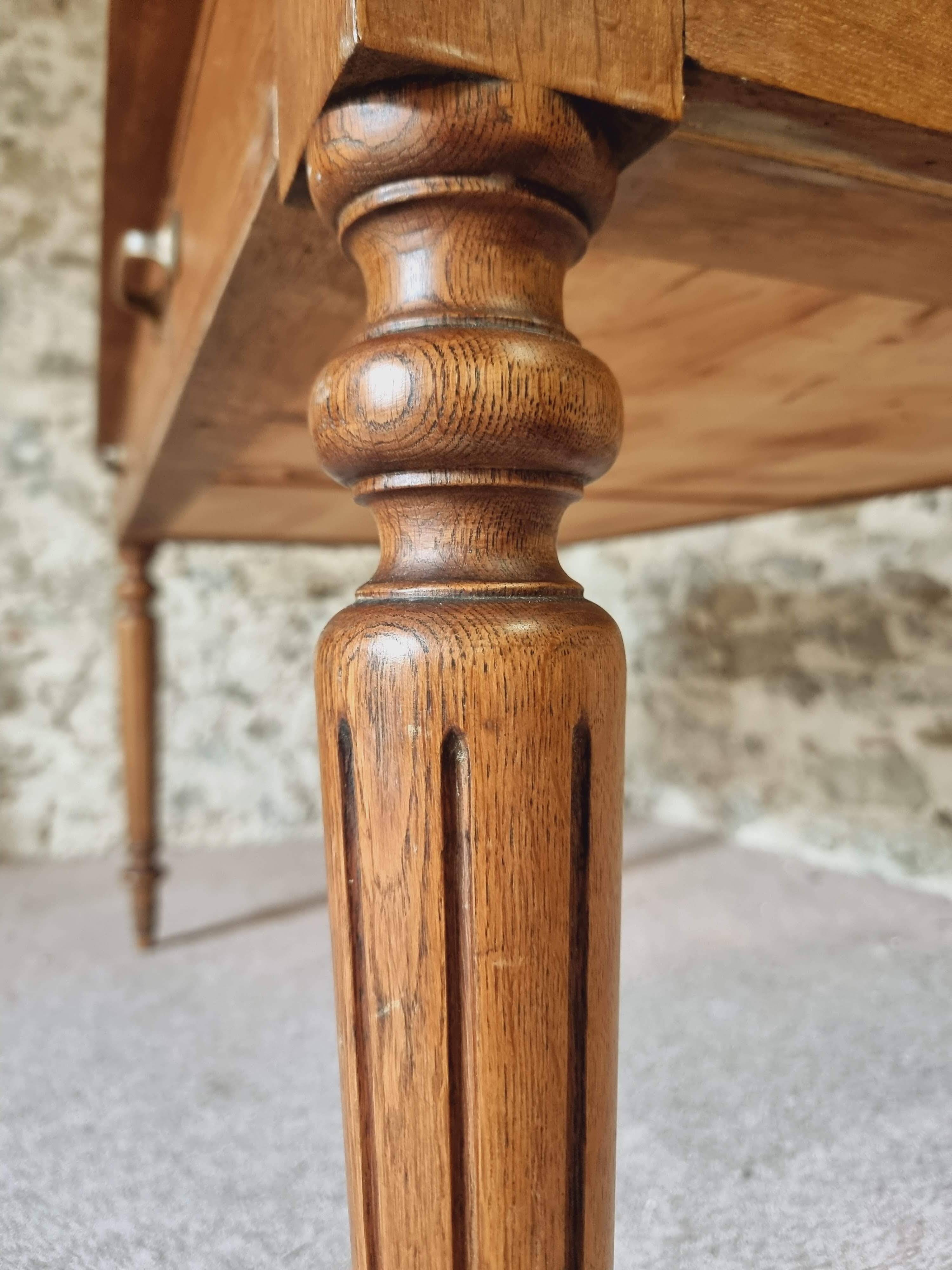 Antique Oak Table – 1930s Desk or Dining Table