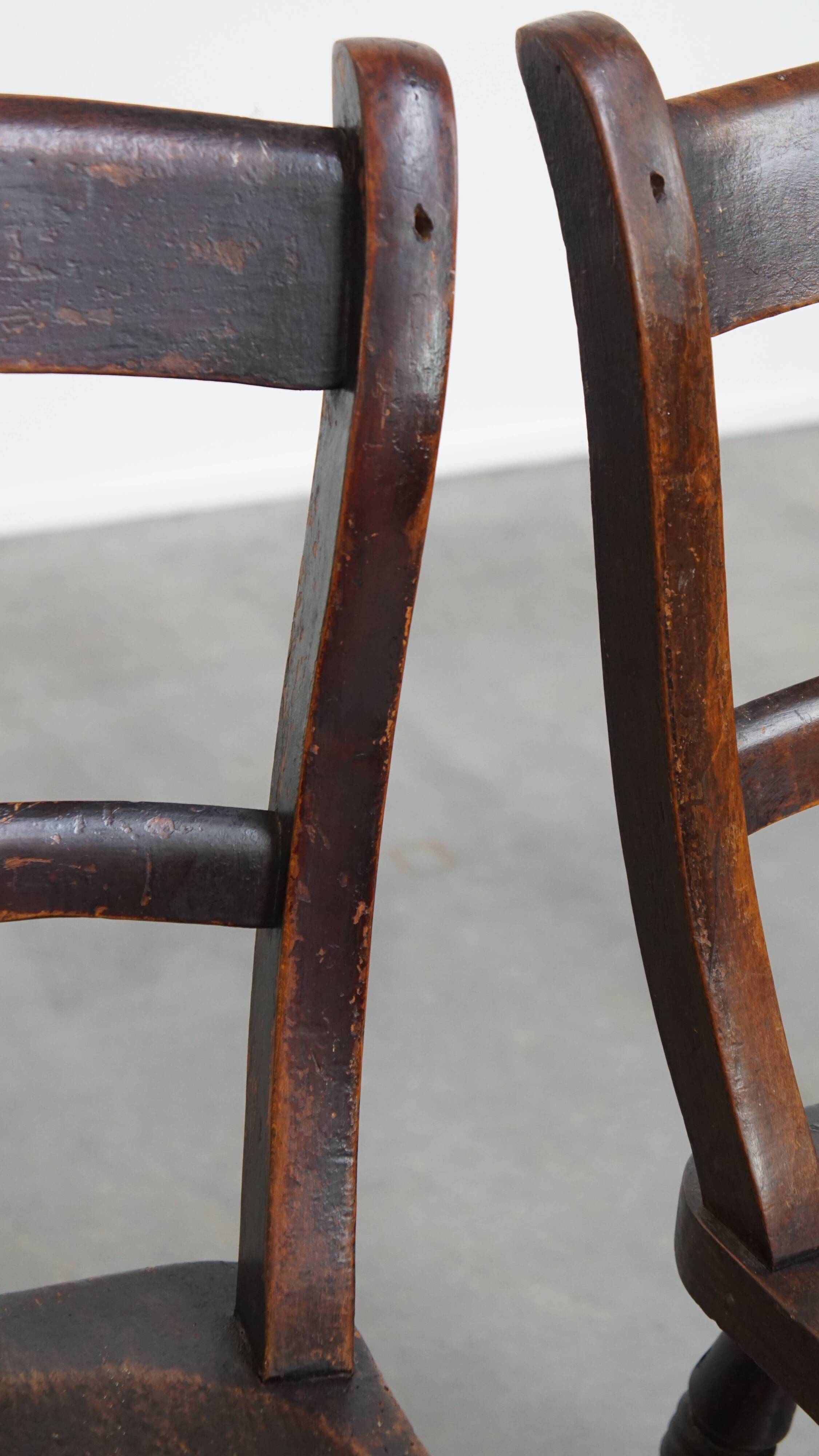 Set of 2 Antique English Oxford Dining/Kitchen Chairs