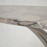 Chrome and marble table, Italy 1970