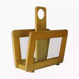 Porte-revues en bois et verre