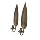 Set of 2 vintage brass wall candle holders leaf shape