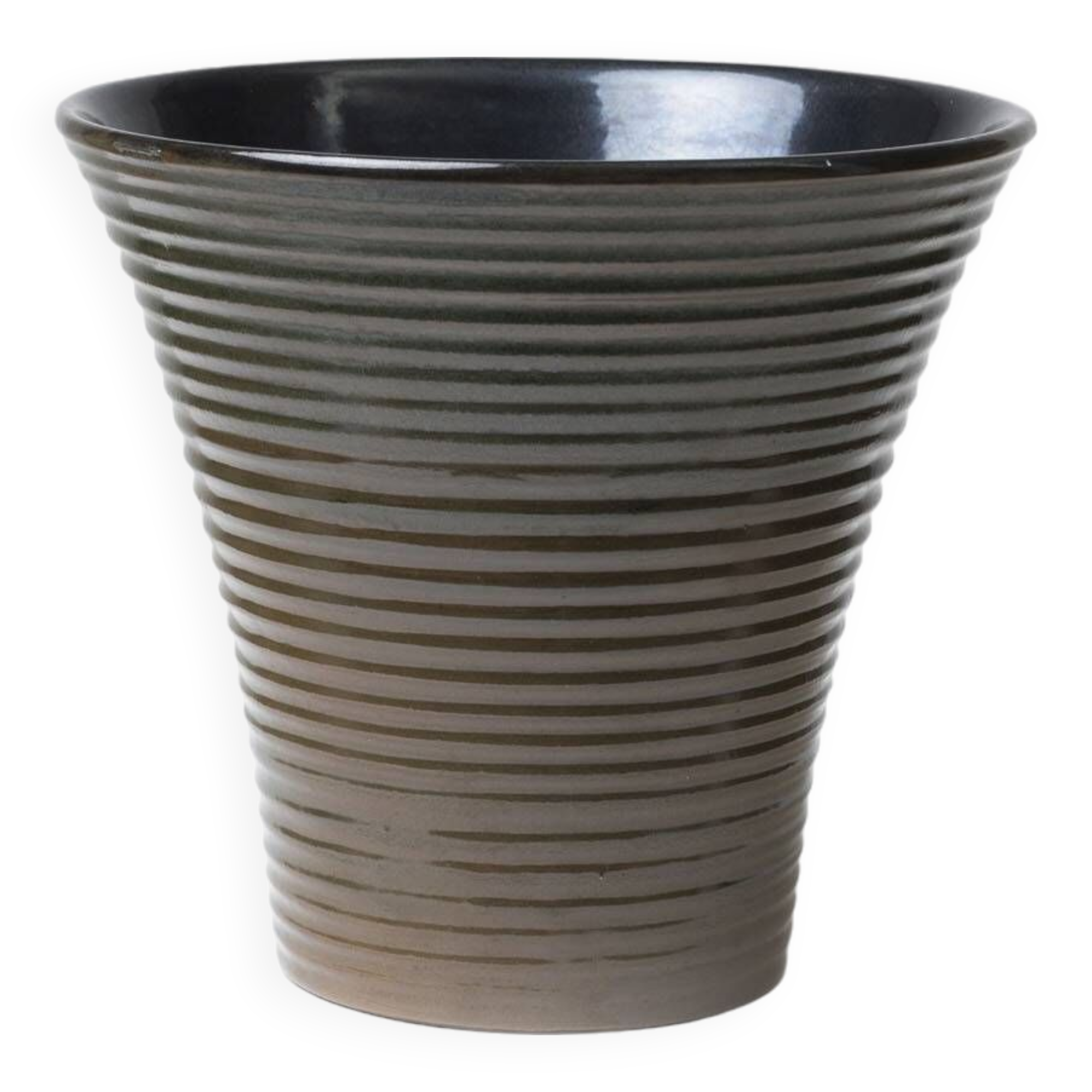Ribbed ceramic vase, Czechoslovakia, 1960s