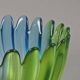 Vintage 1980s Walther Glas 'Solaris' Art Glass Swirl Bowl.